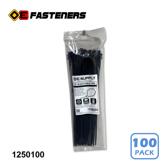 OE Cable Ties Black 12in - 50lb