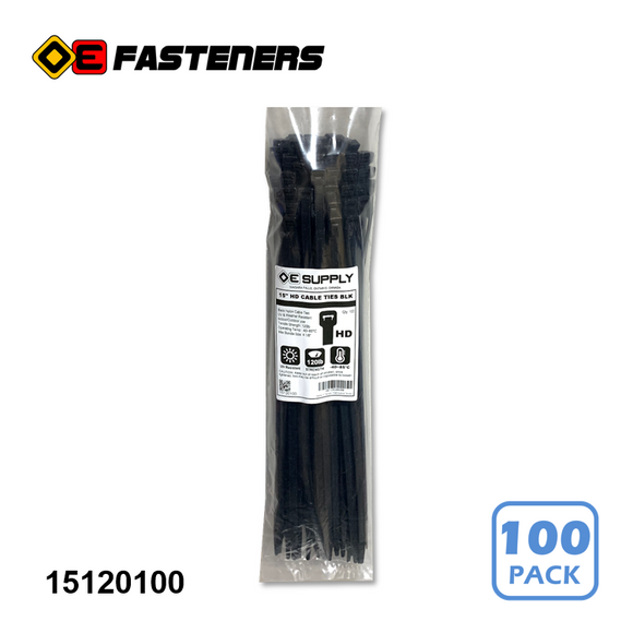 OE Cable Ties Black 15in - 120lb