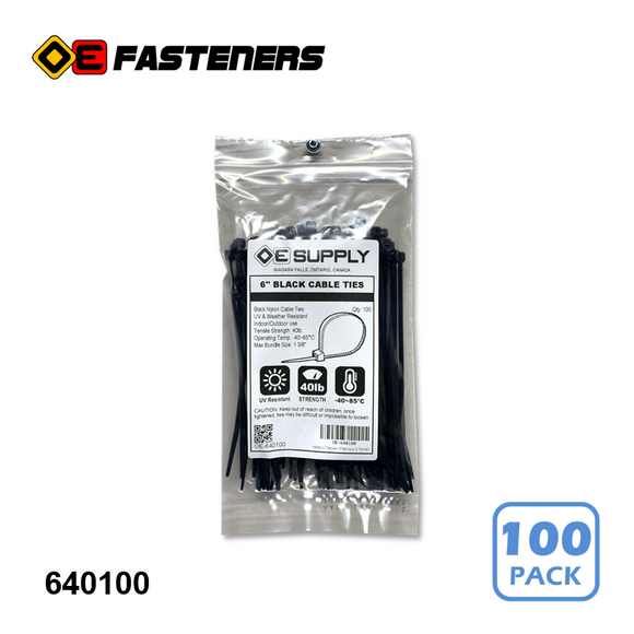 OE Cable Ties Black 6in - 40lb