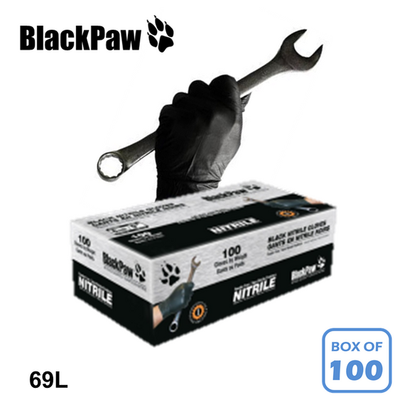 Blackpaw Nitrile Gloves Black (L) 100PC