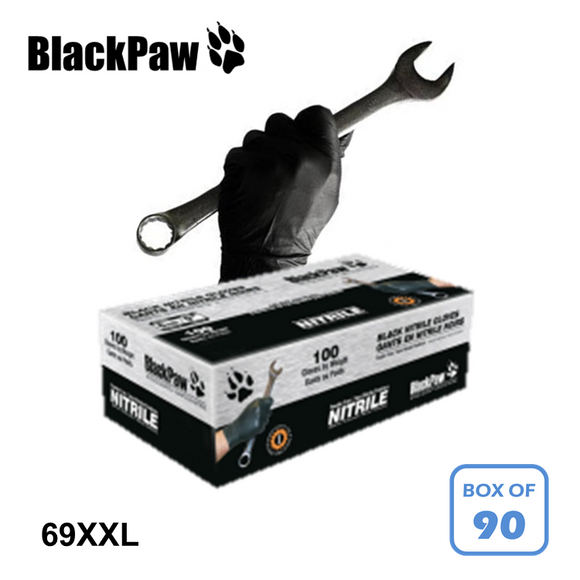 Blackpaw Nitrile Gloves Black (XXL) 90PC