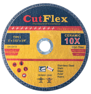 Cutting Disc/Wheels - CUTFLEX CERAMIC TYPE 1 (3" x 1/32" x 1/4")