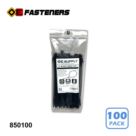 OE Cable Ties Black 8in - 50lb