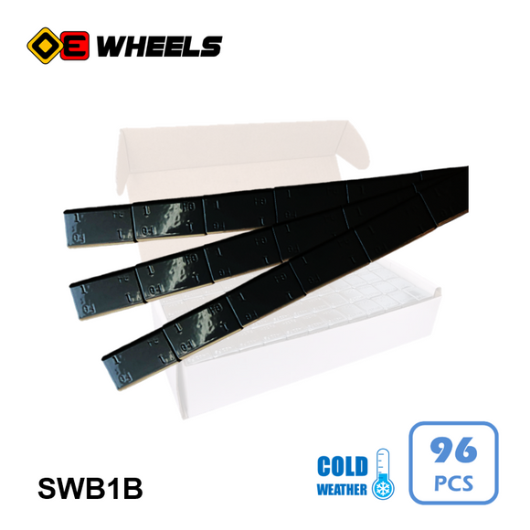 SWB1B - 1oz Box BLACK Stick on Weights Coated BCW 16x6