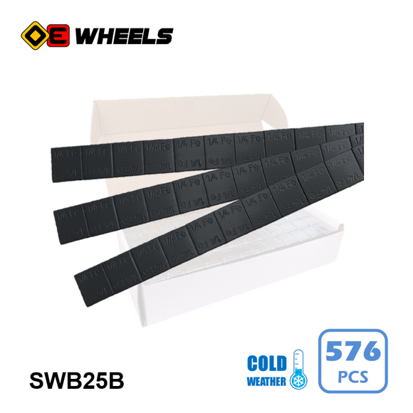 SWB25B - 25oz Box BLACK Stick on weights coated CW 48x3
